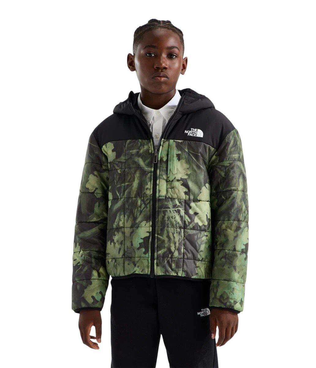 The North Face Big Boys' Reversible Shasta Full-Zip Hooded Jacket - Green/Black - GREEN/BLACK